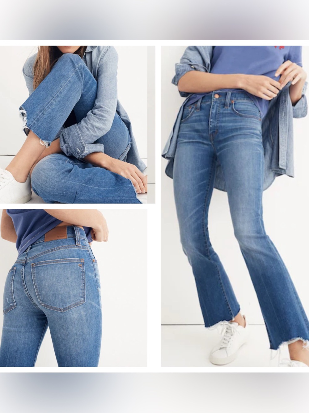 Madewell Cali Demi-Boot Jeans: Destructed-Hem Edition | size 27 | High Rise